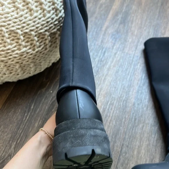 Black Cleia Flatform Neoprene combat boots - Picture 7 of 9